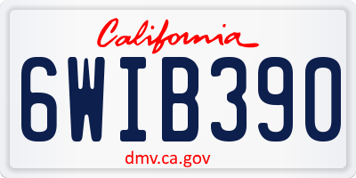 CA license plate 6WIB390