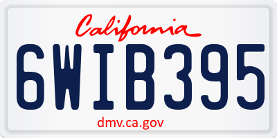 CA license plate 6WIB395