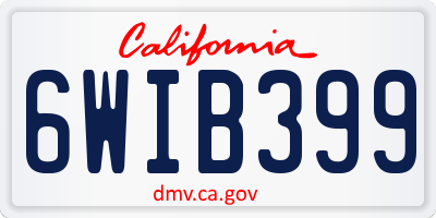 CA license plate 6WIB399