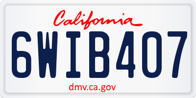CA license plate 6WIB407
