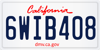 CA license plate 6WIB408