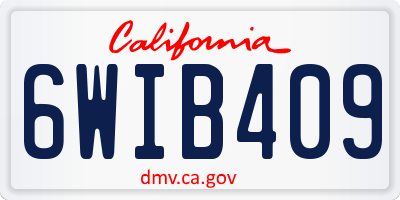 CA license plate 6WIB409