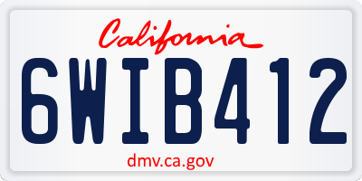 CA license plate 6WIB412