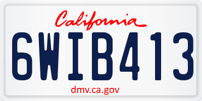 CA license plate 6WIB413