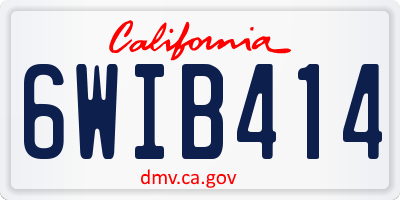 CA license plate 6WIB414