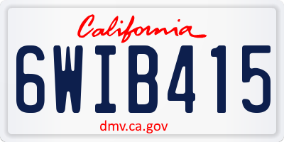 CA license plate 6WIB415