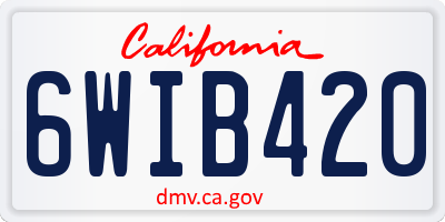 CA license plate 6WIB420