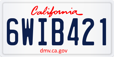 CA license plate 6WIB421