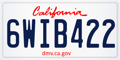CA license plate 6WIB422