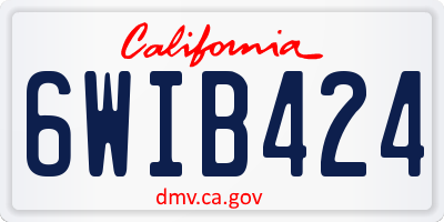 CA license plate 6WIB424