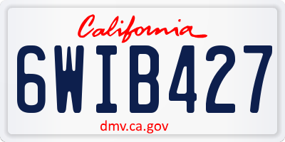 CA license plate 6WIB427