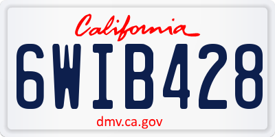 CA license plate 6WIB428