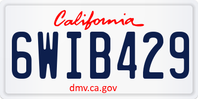 CA license plate 6WIB429