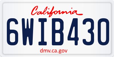 CA license plate 6WIB430