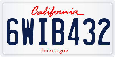 CA license plate 6WIB432