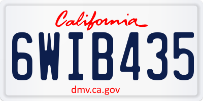 CA license plate 6WIB435