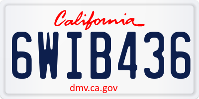 CA license plate 6WIB436