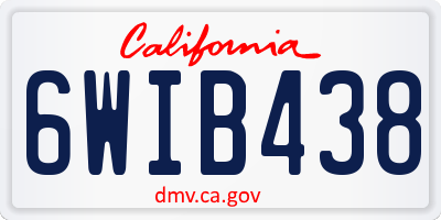 CA license plate 6WIB438