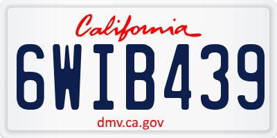 CA license plate 6WIB439