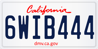 CA license plate 6WIB444