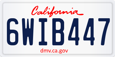 CA license plate 6WIB447