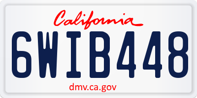 CA license plate 6WIB448