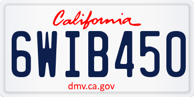 CA license plate 6WIB450