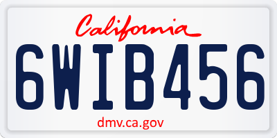 CA license plate 6WIB456