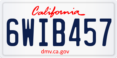 CA license plate 6WIB457
