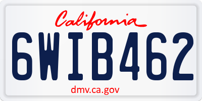 CA license plate 6WIB462