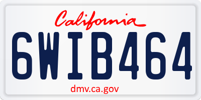 CA license plate 6WIB464