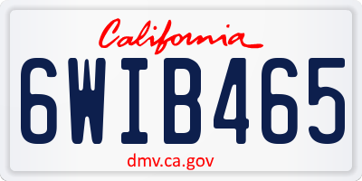 CA license plate 6WIB465
