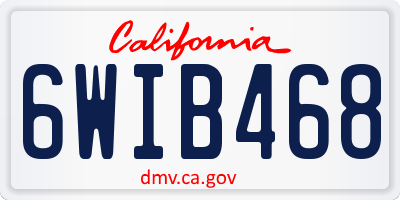 CA license plate 6WIB468