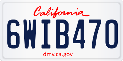 CA license plate 6WIB470