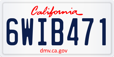 CA license plate 6WIB471