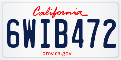 CA license plate 6WIB472