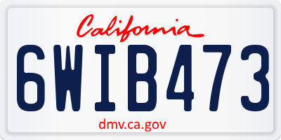 CA license plate 6WIB473