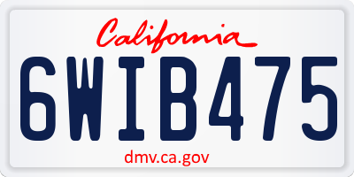 CA license plate 6WIB475