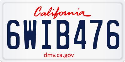 CA license plate 6WIB476