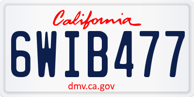 CA license plate 6WIB477