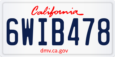 CA license plate 6WIB478