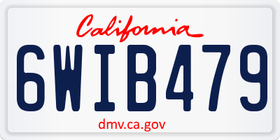 CA license plate 6WIB479