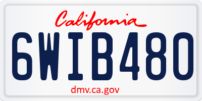 CA license plate 6WIB480