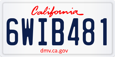 CA license plate 6WIB481