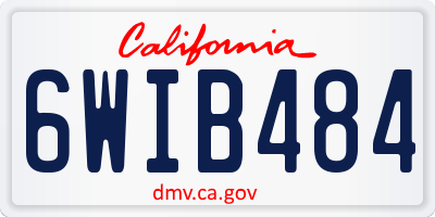 CA license plate 6WIB484