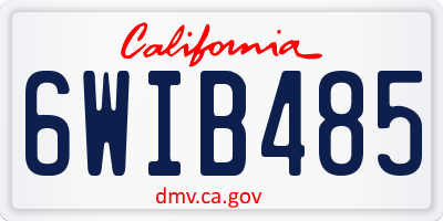 CA license plate 6WIB485