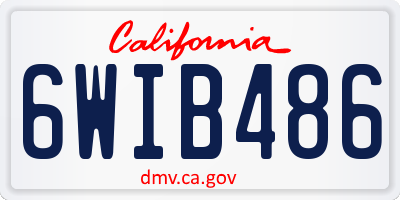 CA license plate 6WIB486