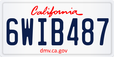 CA license plate 6WIB487