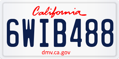CA license plate 6WIB488
