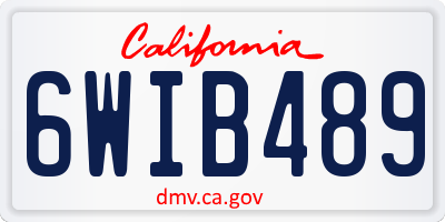 CA license plate 6WIB489